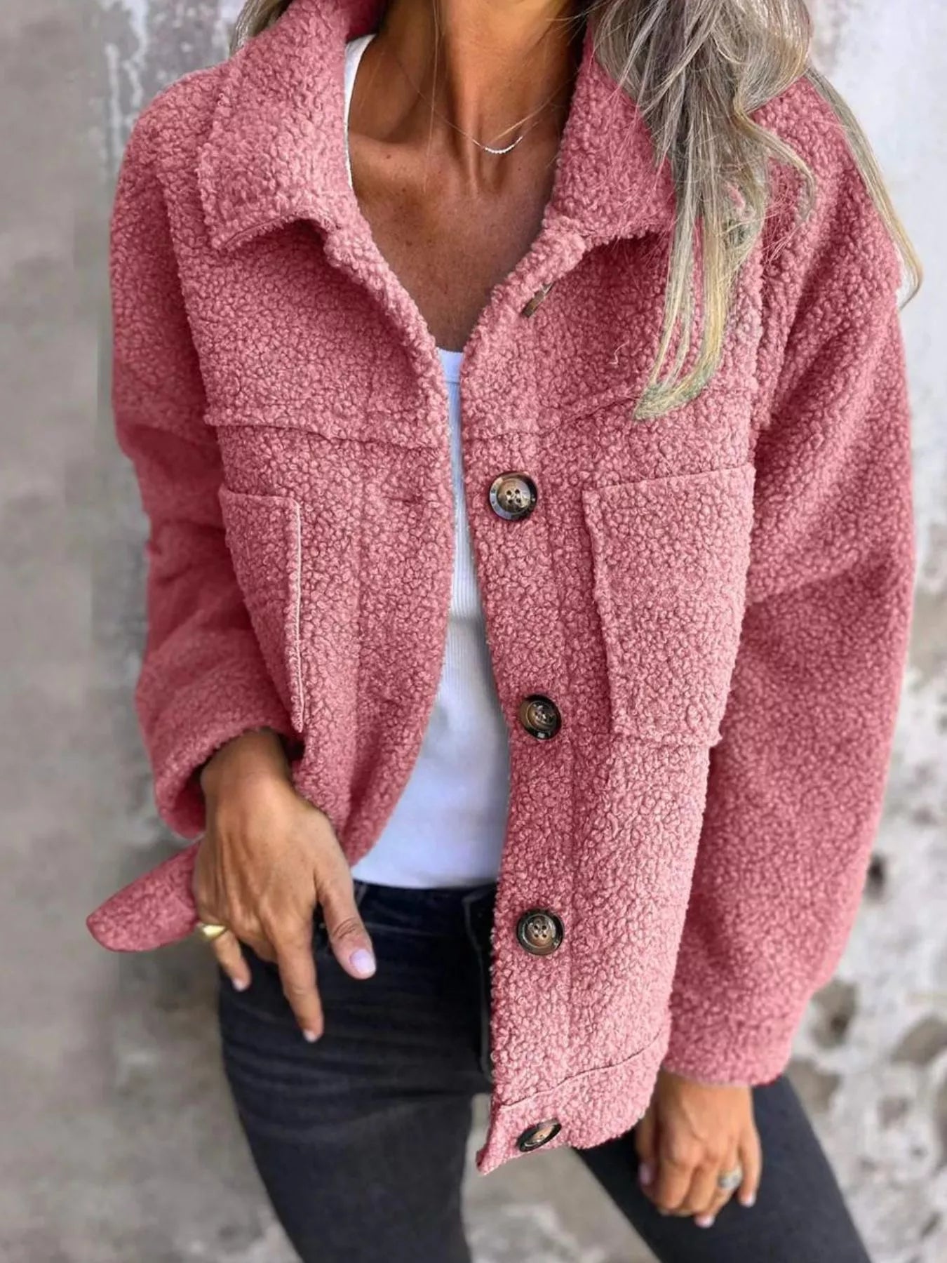 Full Size Single-Breasted Jacket | Cozy Plus Size Jacket