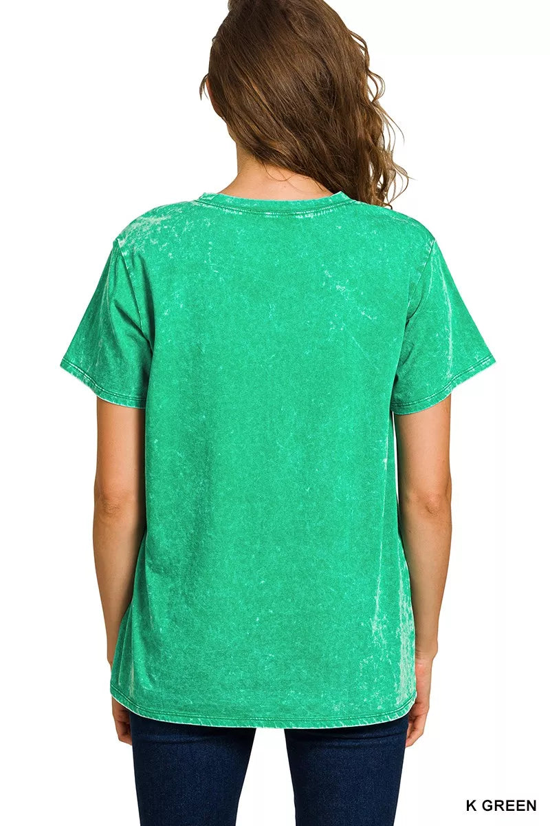 Washed Short Sleeve T-Shirt – Women’s Casual Tee